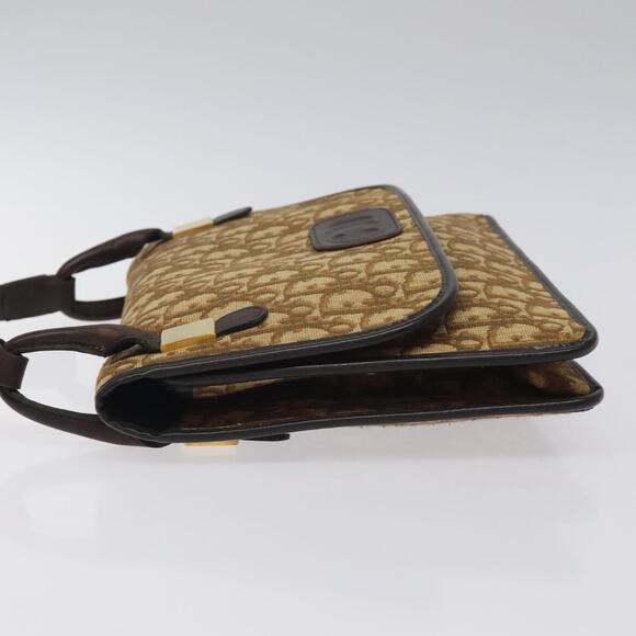 DIOR Trotter Canvas Shoulder Bag Brown Gold - Picture 5 of 12